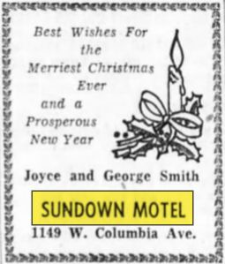 Sundown Motel (Sun Down Motel) - Dec 1958 Merry Christmas (newer photo)